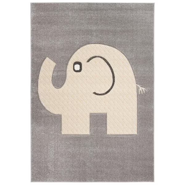 4 x 6 ft. Carousel Kids Rectangle Power Loomed Area RugGrey & Ivory, Safavieh, Mfr#: CRK165B-4